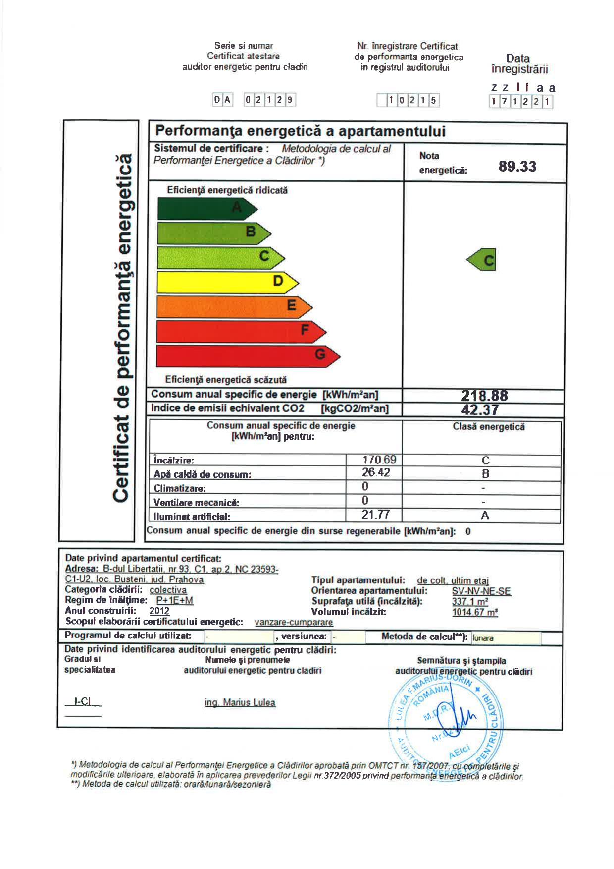 Certificat energetic mansardă